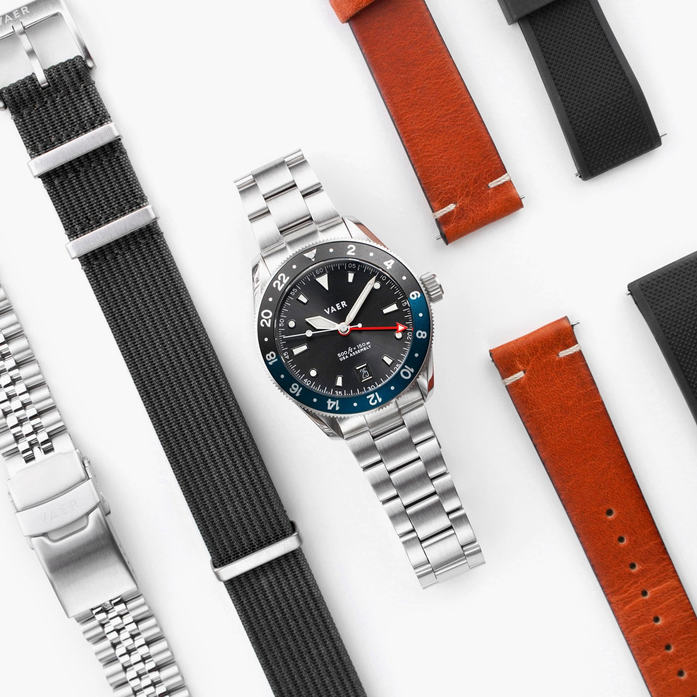 Vaer Watches G2 Meridian Navy/Black GMT - 39mm USA