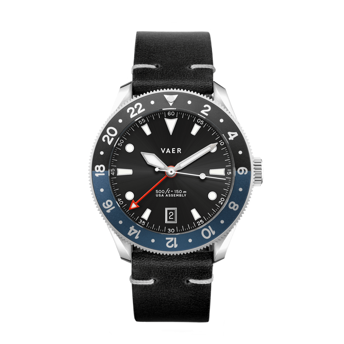 Vaer Watches G2 Meridian Navy/Black GMT - 39mm USA