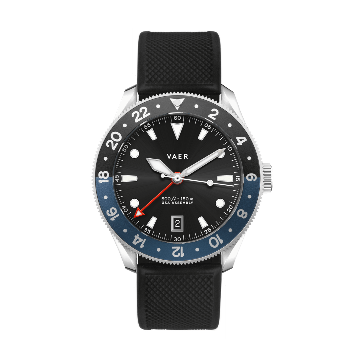 Vaer Watches G2 Meridian Navy/Black GMT - 39mm USA