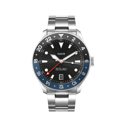 Vaer Watches G2 Meridian Navy/Black GMT - 39mm USA