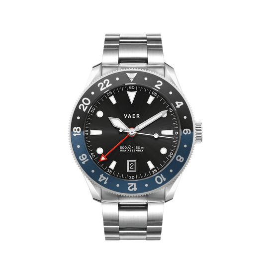 Vaer Watches G2 Meridian Navy/Black GMT - 39mm USA
