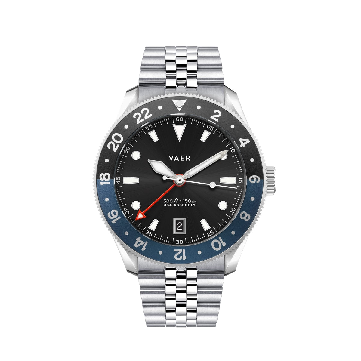 Vaer Watches G2 Meridian Navy/Black GMT - 39mm USA
