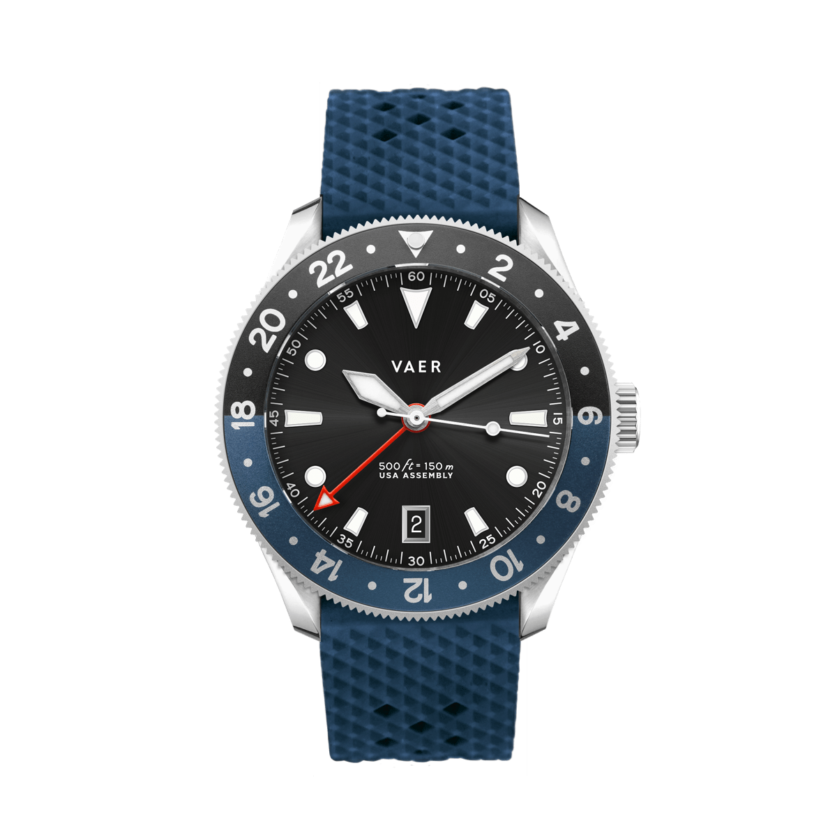 Vaer Watches G2 Meridian Navy/Black GMT - 39mm USA