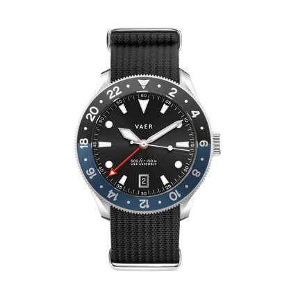 Vaer Watches G2 Meridian Navy/Black GMT - 39mm USA