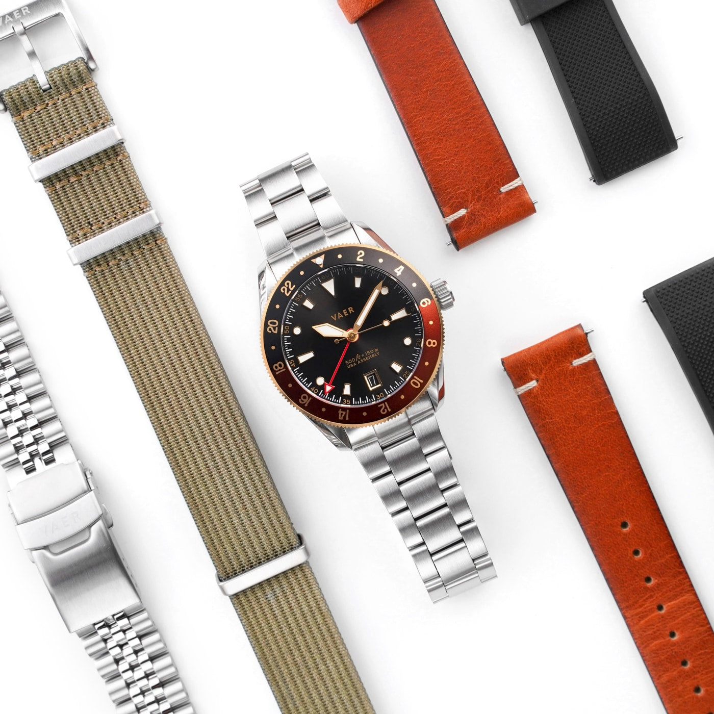 Vaer Watches G2 Meridian Rootbeer GMT - 39mm USA