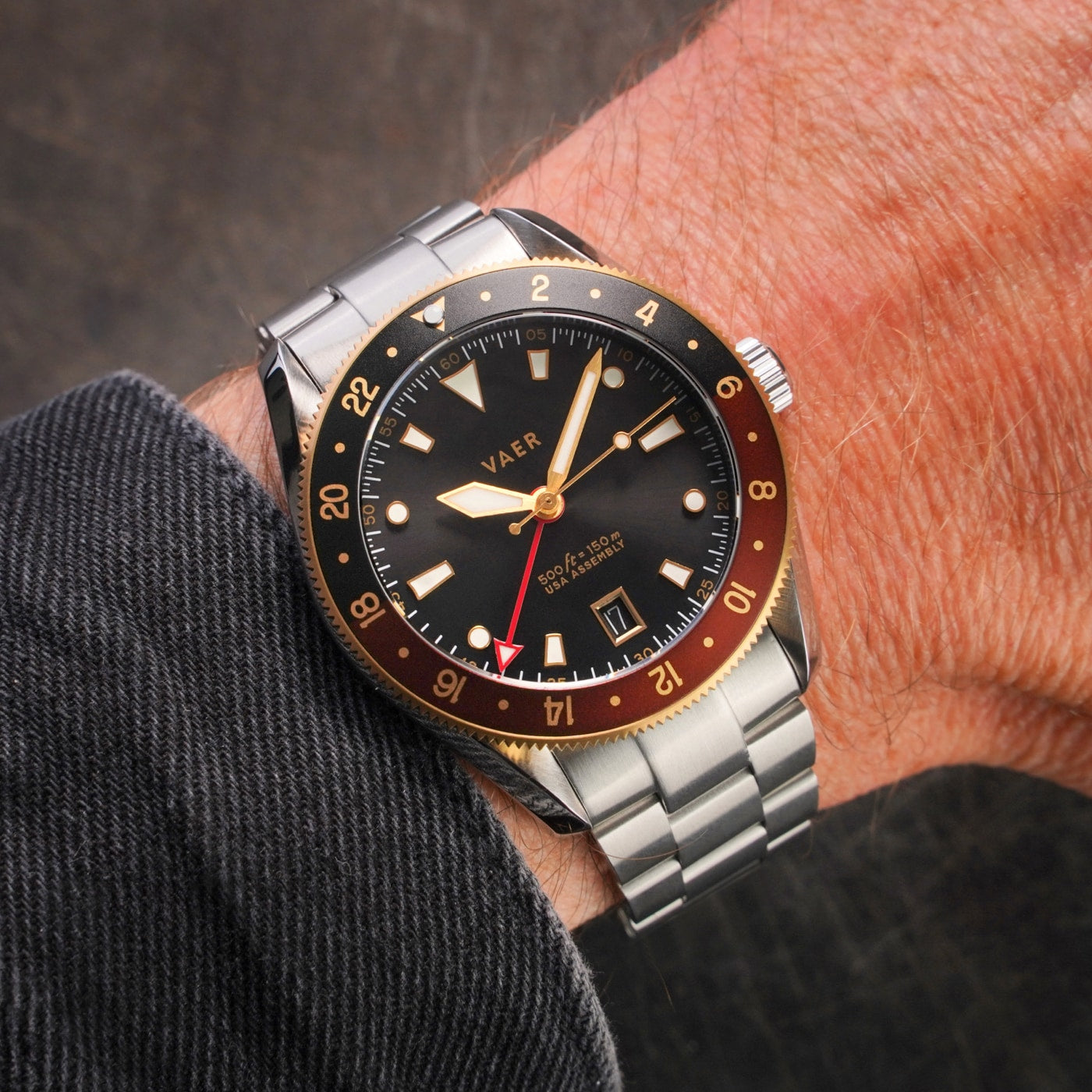 Vaer Watches G2 Meridian Rootbeer GMT - 39mm USA