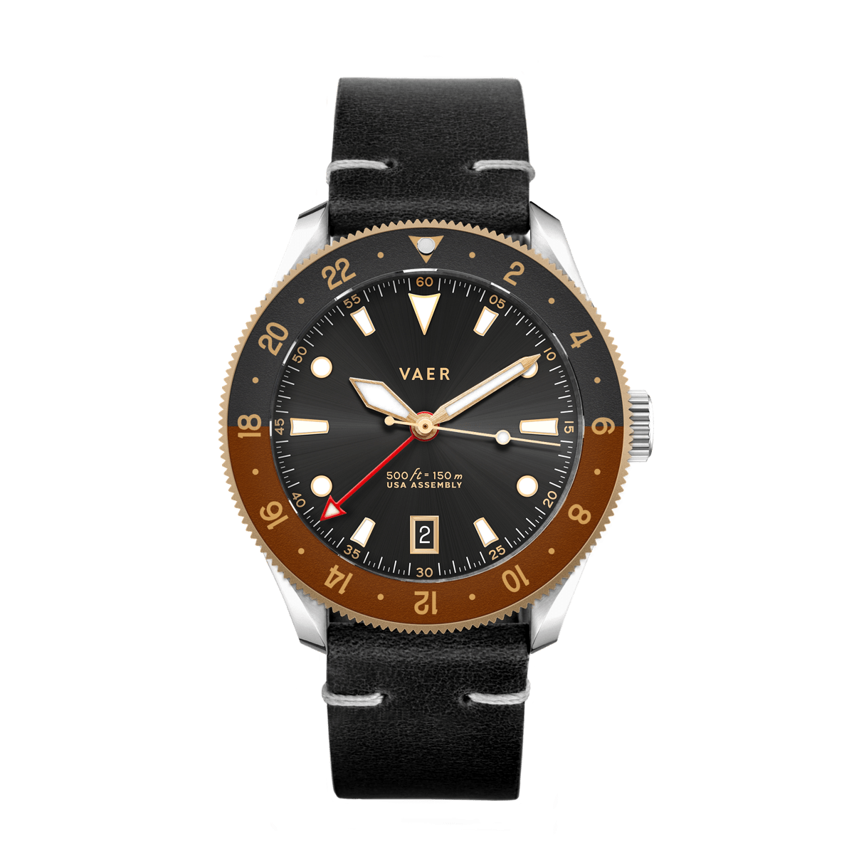 Vaer Watches G2 Meridian Rootbeer GMT - 39mm USA