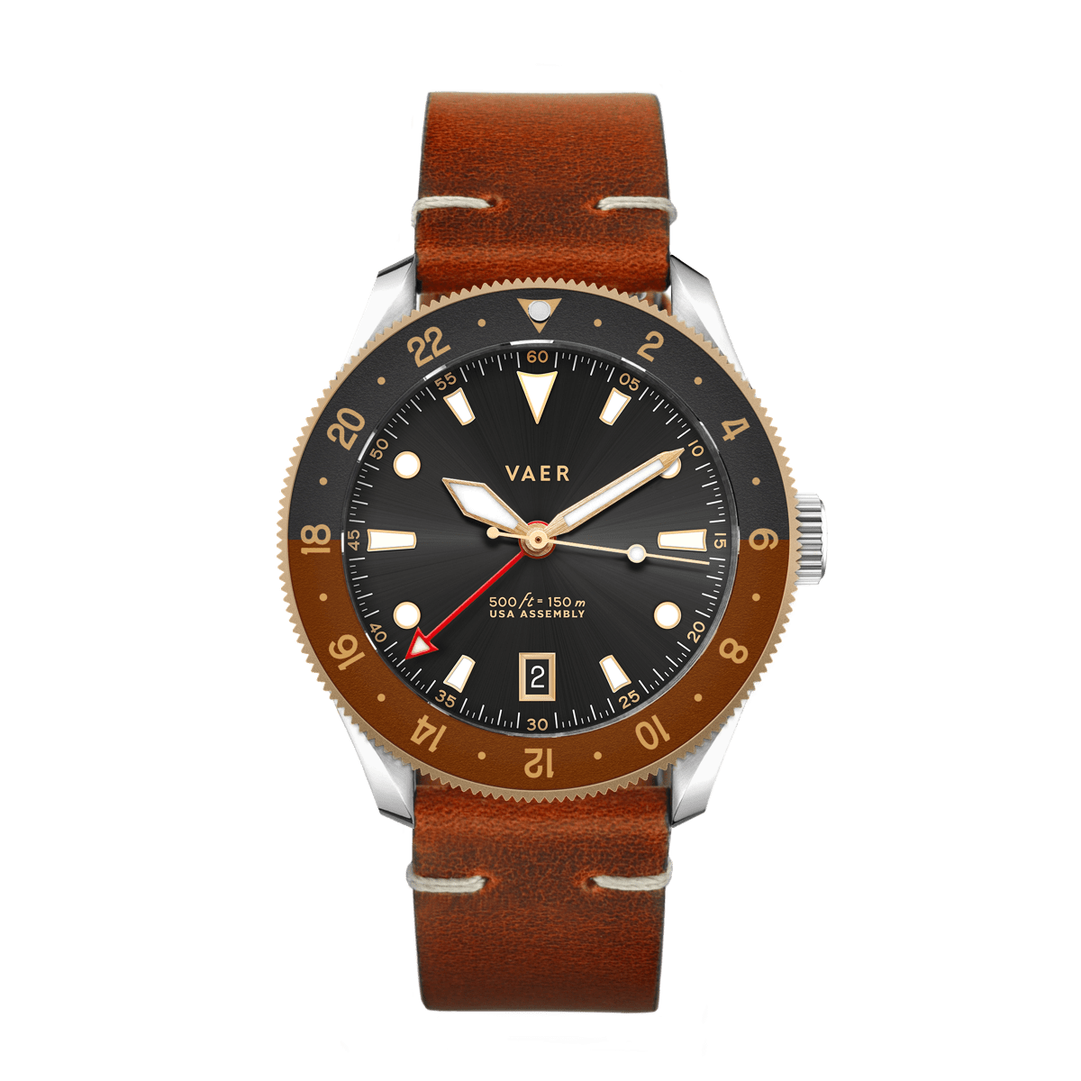 Vaer Watches G2 Meridian Rootbeer GMT - 39mm USA