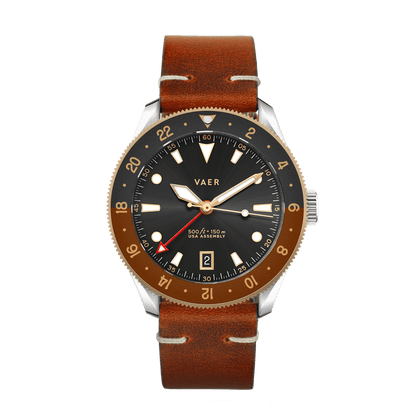 Vaer Watches G2 Meridian Rootbeer GMT - 39mm USA