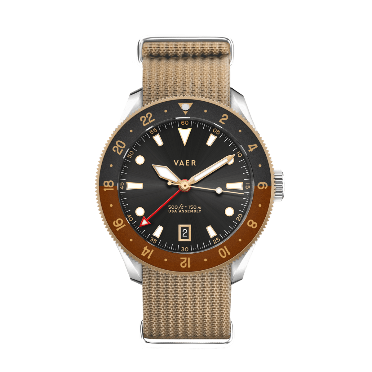 Vaer Watches G2 Meridian Rootbeer GMT - 39mm USA