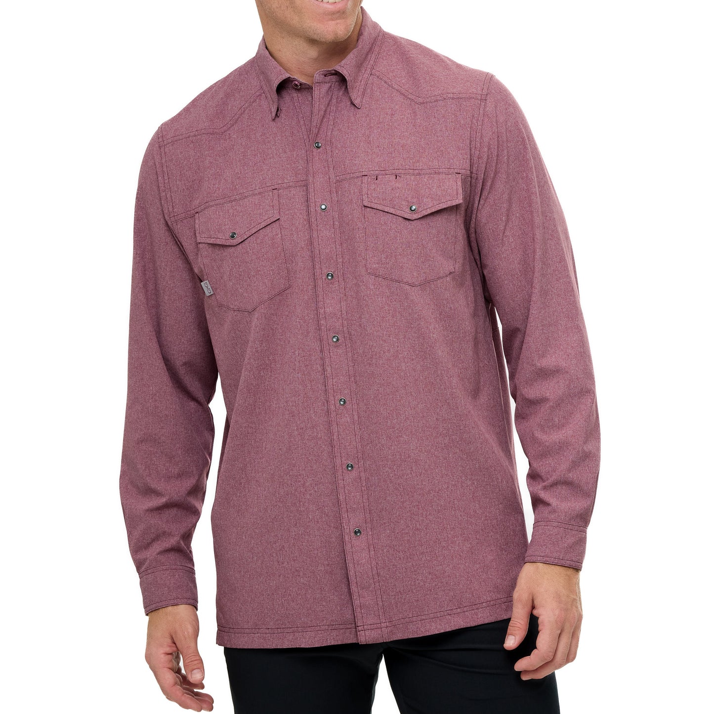 GameGuard - Maroon Pearl Snap Shirt | Long Sleeve