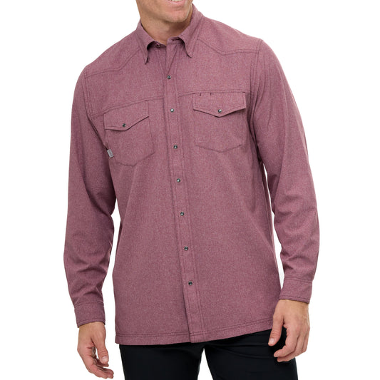 GameGuard - Maroon Pearl Snap Shirt | Long Sleeve