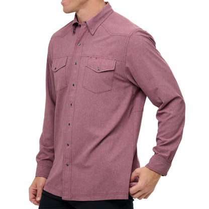 GameGuard - Maroon Pearl Snap Shirt | Long Sleeve