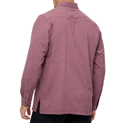 GameGuard - Maroon Pearl Snap Shirt | Long Sleeve