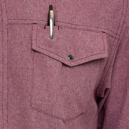 GameGuard - Maroon Pearl Snap Shirt | Long Sleeve