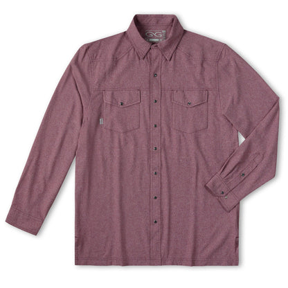 GameGuard - Maroon Pearl Snap Shirt | Long Sleeve