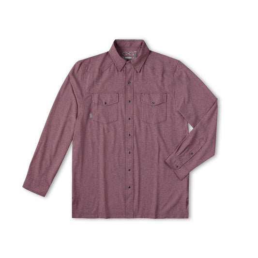 GameGuard - Maroon Pearl Snap Shirt | Long Sleeve