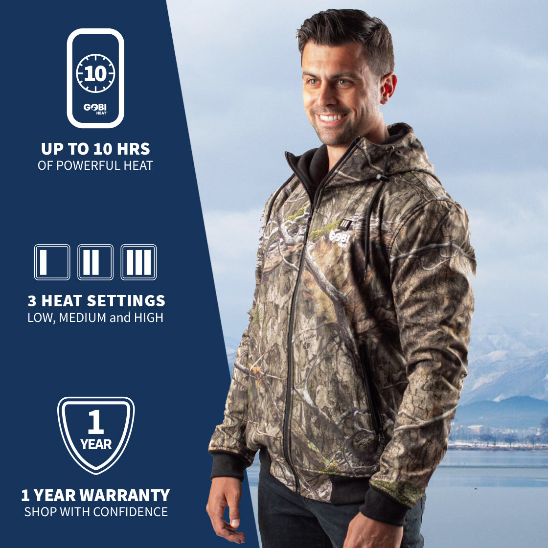 Gobi Heat Shadow Men's Heated Hunting Hoodie - Camo