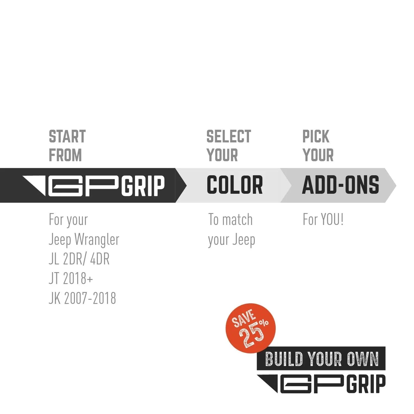 GP Grip PRO Jeep Color Handles 2007-23