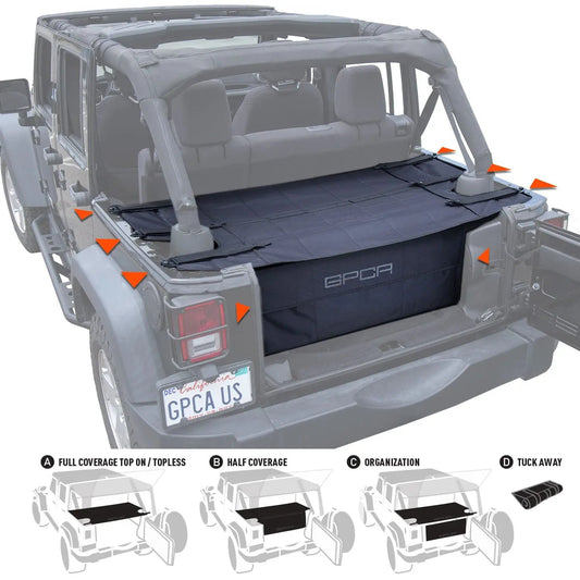 GPCA Jeep Wrangler JK 4DR Cargo Cover PRO Freedom Pack