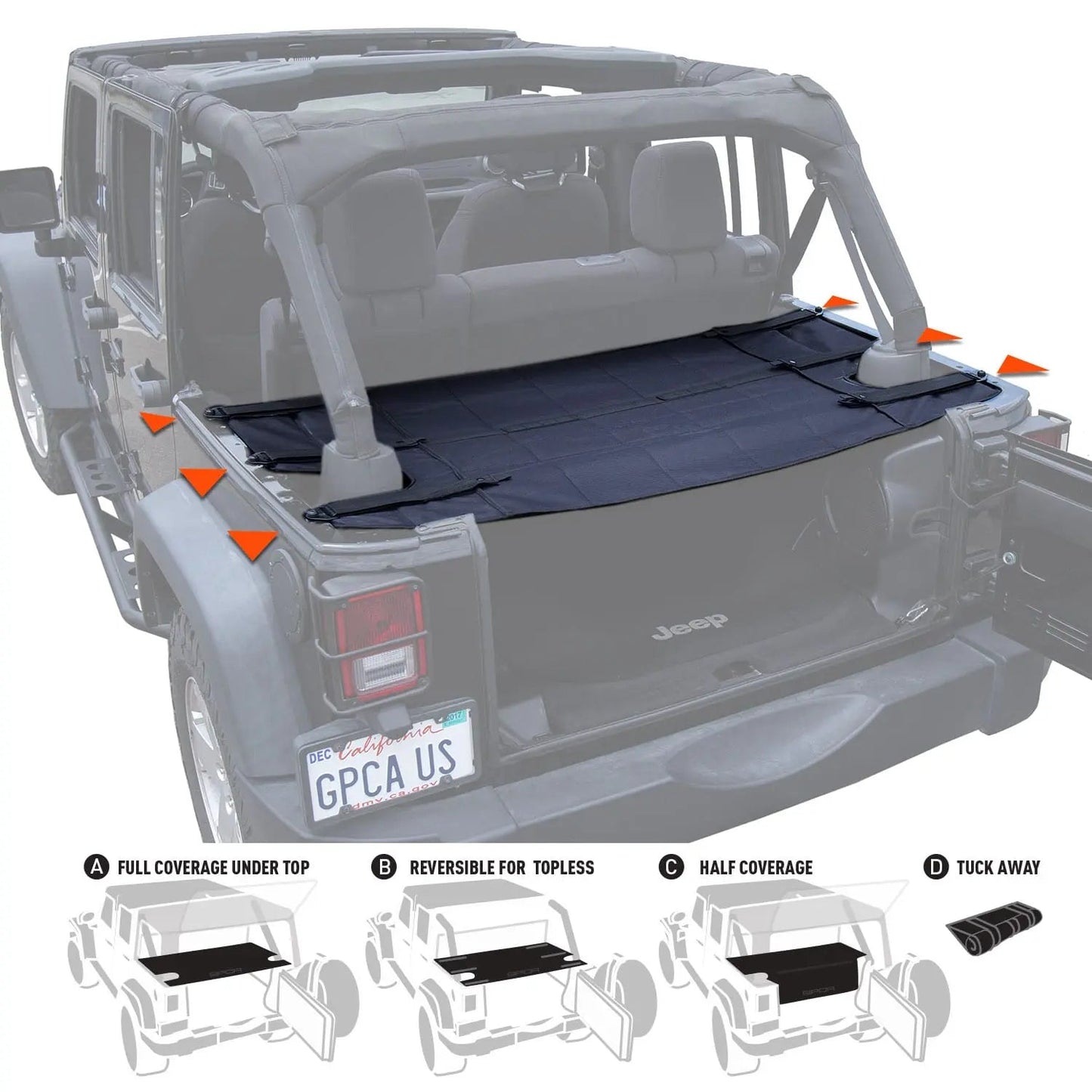 GPCA JK 4DR Cargo Cover PRO