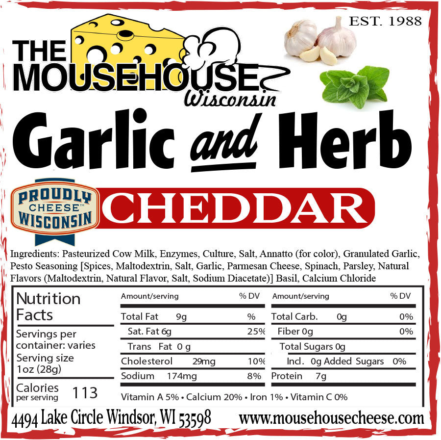 Mousehouse Cheesehaus Garlic & Herb Cheddar