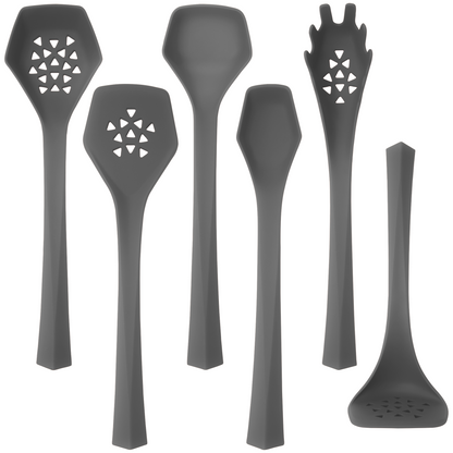 DFACKTO 6 Piece Heavy Duty Kitchen Utensil Set // Gray