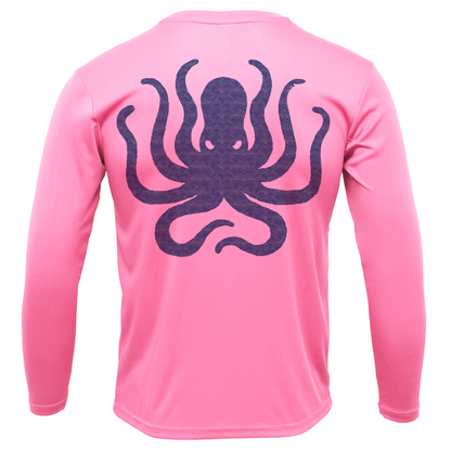Saltwater Born Catalina Island, CA Kraken Girl's Long Sleeve UPF 50+ Dry-Fit Shirt