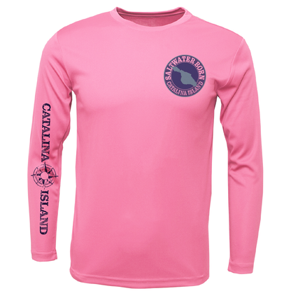 Saltwater Born Catalina Island, CA Kraken Girl's Long Sleeve UPF 50+ Dry-Fit Shirt