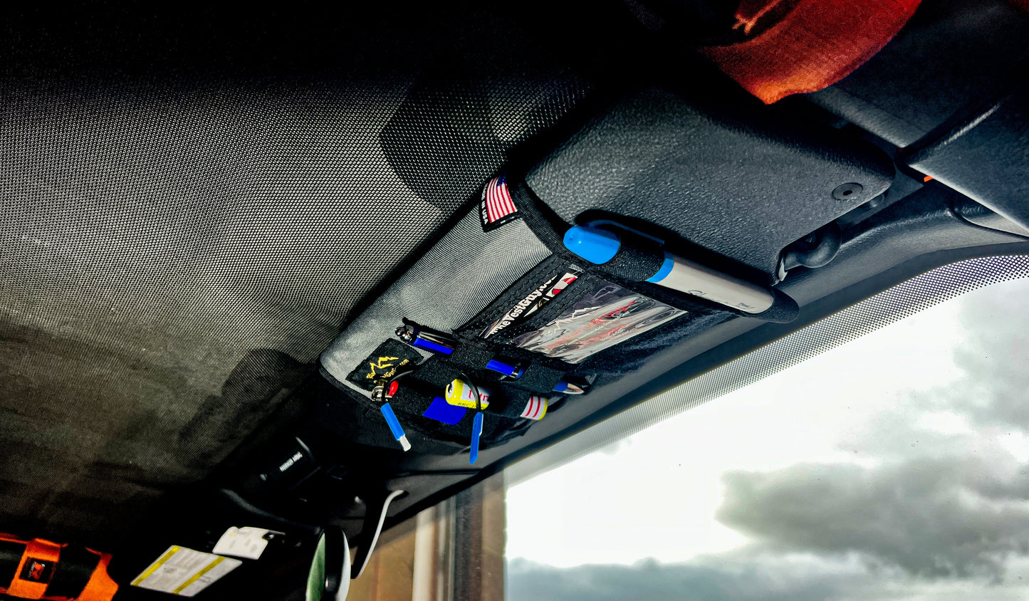 Overland Gear Guy Jeep Gladiator MOLLE Visor Organizer - Tacoma Visor