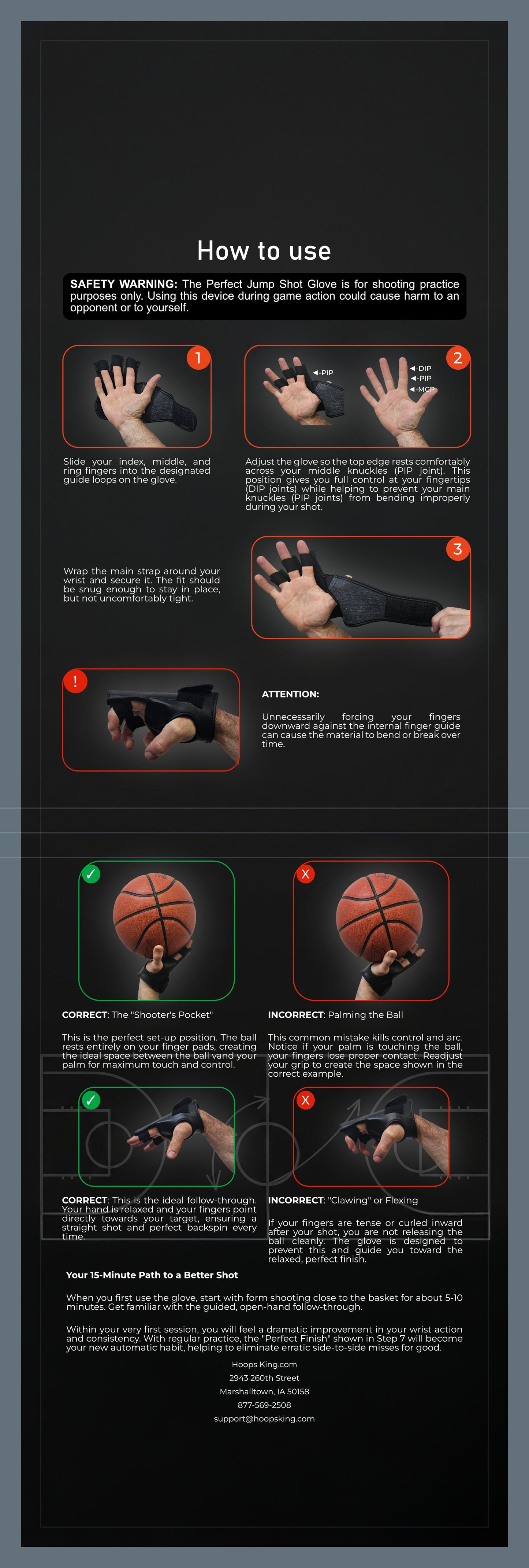HoopsKing Perfect Jump Shot Glove | Basketball Shooting Glove