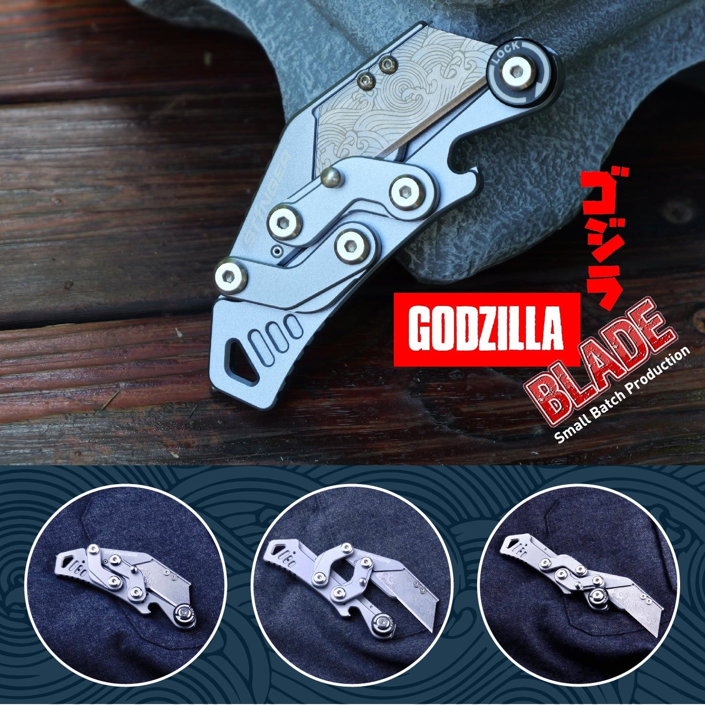 Stinger Survival Tools Godzilla Tool, Folding Pocket Utility - Space Grey
