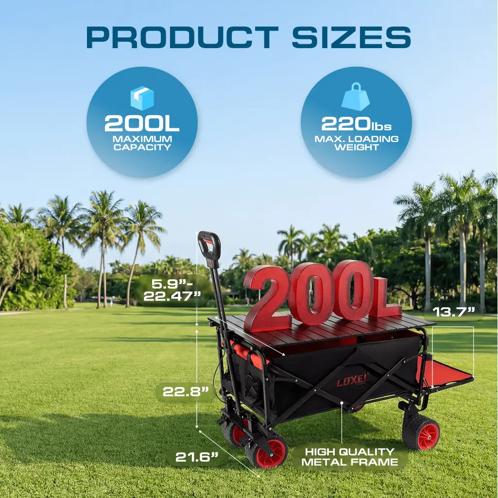 Luxel Carts Electric Folding Wagon with Tank Wheels – LUXEL CEC-2BR