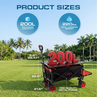 Luxel Carts Electric Folding Wagon with Tank Wheels – LUXEL CEC-2BR