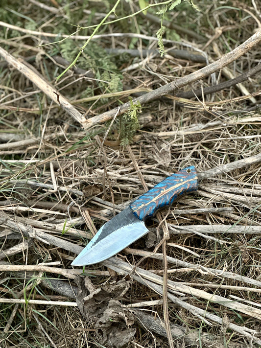 Texan Knives Good Hunting Knives – 9" Hand-Forged J2 Steel Blade with Epoxy Resin Handle & Leather Sheath