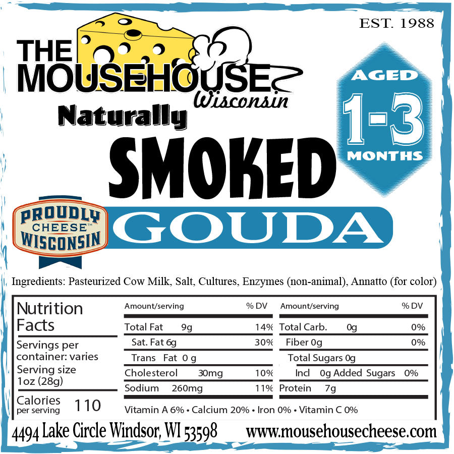 Mousehouse Cheesehaus Smoked Gouda, Approx wt. 12oz