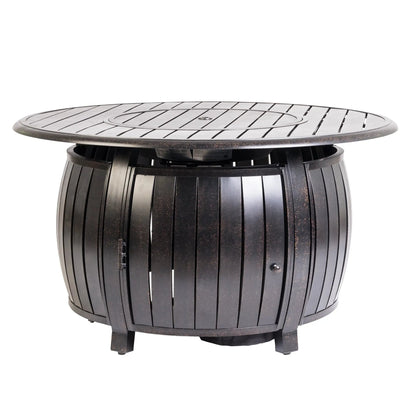 Balkene Home Grand Cooper 44" Round Aluminum Convertible Gas Fire Pit Table