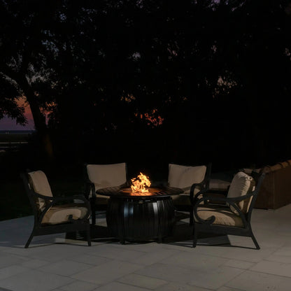 Balkene Home Grand Cooper 44" Round Aluminum Convertible Gas Fire Pit Table