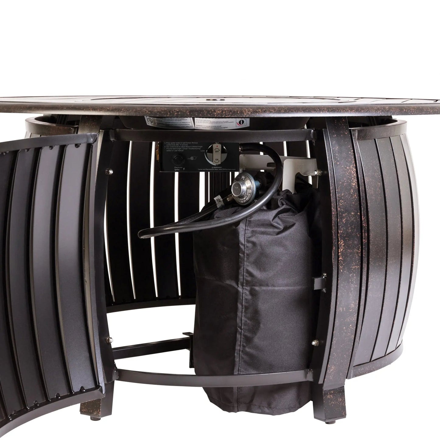 Balkene Home Grand Cooper 44" Round Aluminum Convertible Gas Fire Pit Table