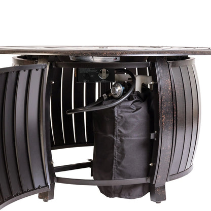 Balkene Home Grand Cooper 44" Round Aluminum Convertible Gas Fire Pit Table