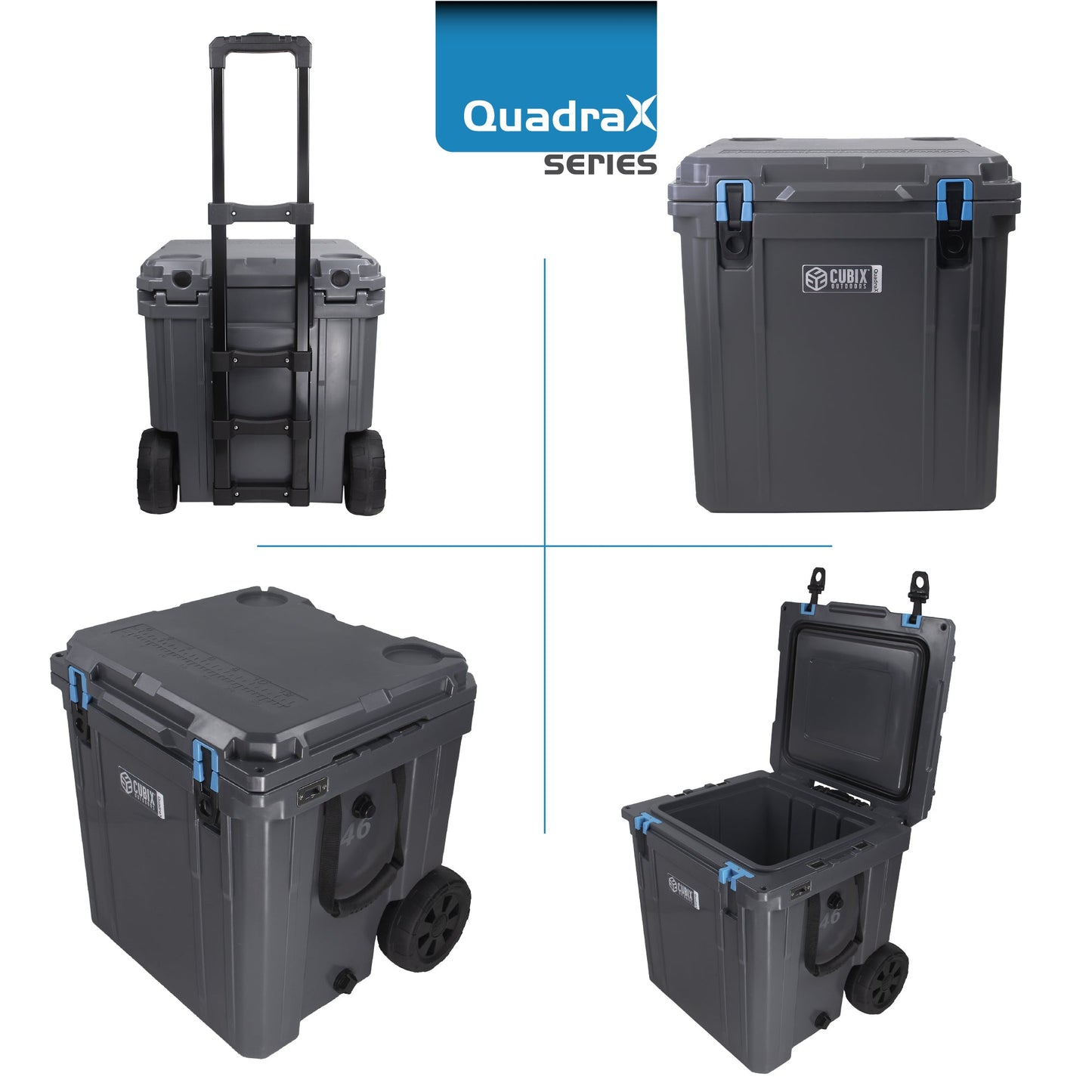 Cubix Outdoors 46 Quart Rotomolded Cooler With Wheels - QuadraX