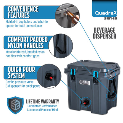 Cubix Outdoors 5 Gallon, 2-in-1 Beverage Dispenser/Cooler - QuadraX Hard Cooler