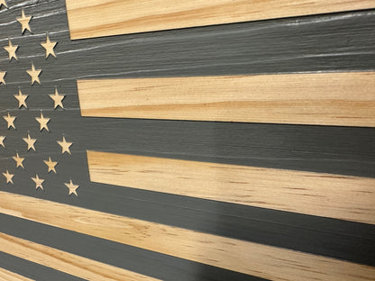 Bellewood Designs - American Flag Decorative & Secure Wall-Mounted Gun Cabinet (Gray)