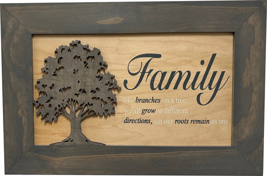 Bellewood Designs - Secured Gun Storage Cabinet with Family Branches (Gray)