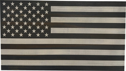 Bellewood Designs - American Flag Decorative & Secure Wall-Mounted Gun Cabinet (Gray & White)