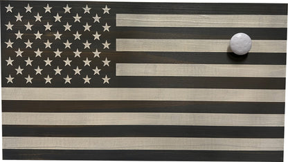 Bellewood Designs - American Flag Decorative & Secure Wall-Mounted Gun Cabinet (Gray & White)