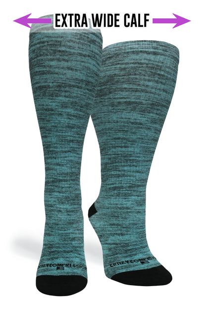 Crazy Compression Green Heather - (Standard & Extra Wide)