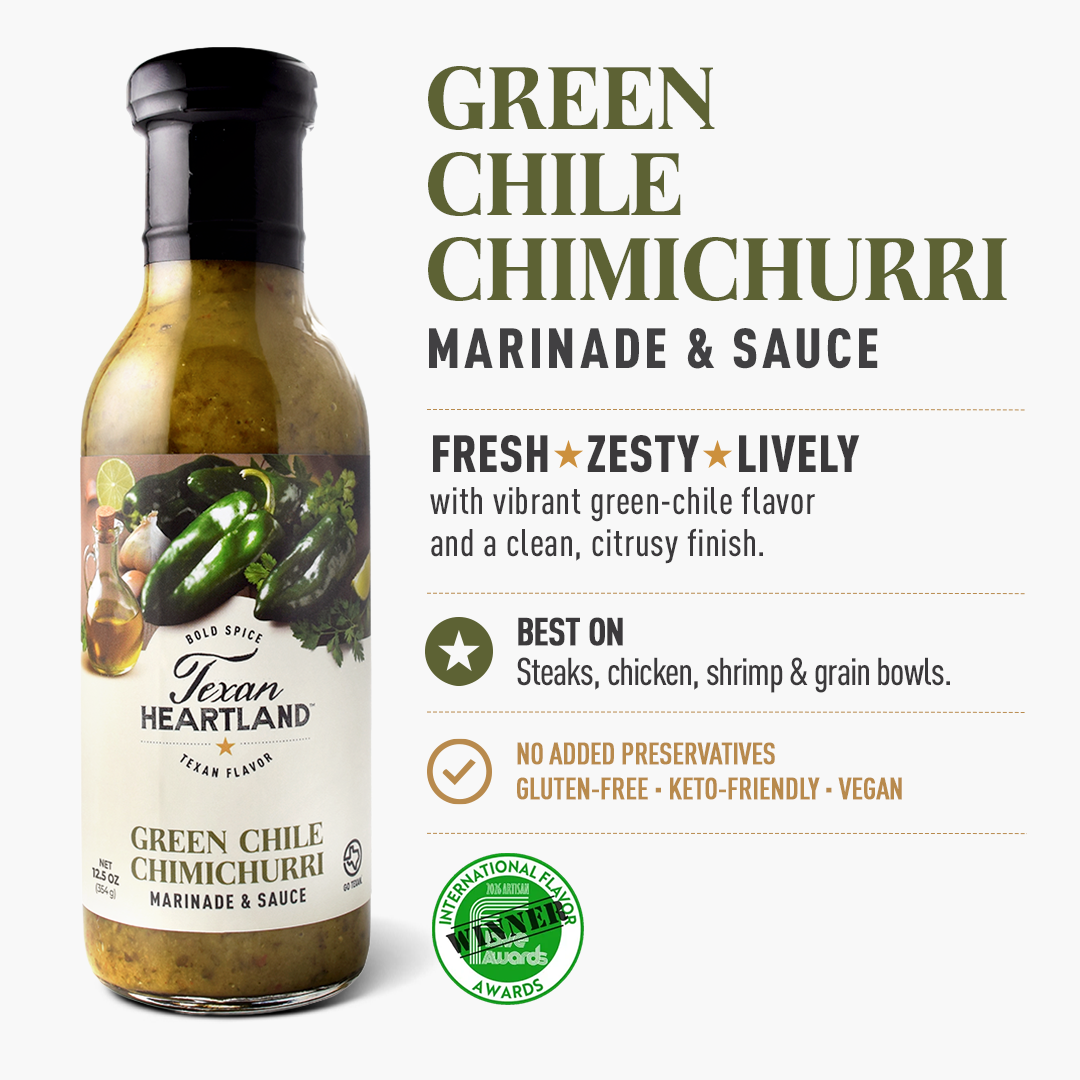 Texan Heartland Green Chile Chimichurri Marinade & Sauce