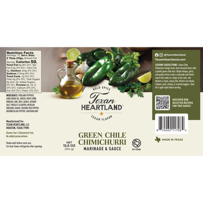 Texan Heartland Green Chile Chimichurri Marinade & Sauce