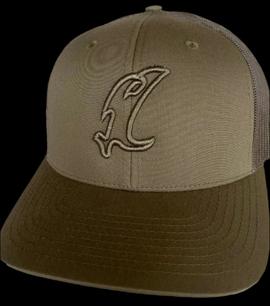 Vicious Fishing "Vic" Outline Olive Green Adjustable Hat